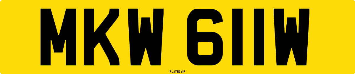MKW 611W Number Plate