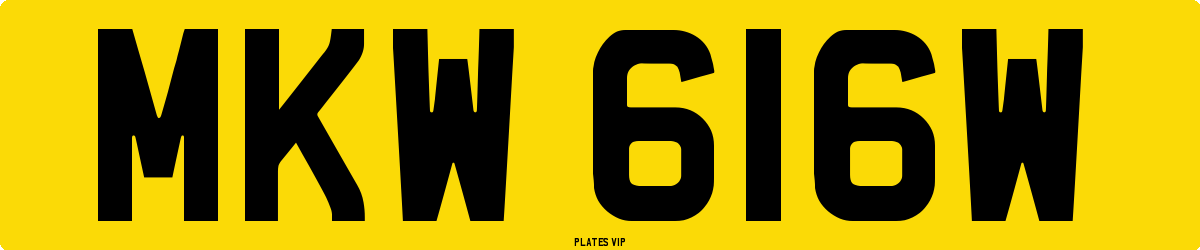 MKW 616W Number Plate