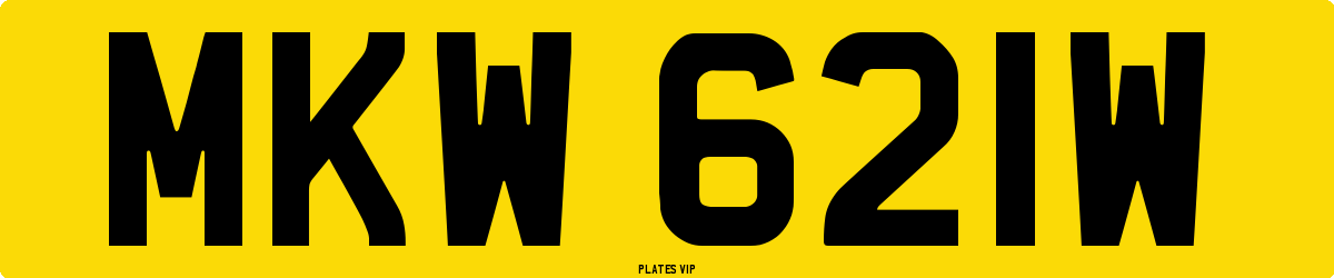 MKW 621W Number Plate