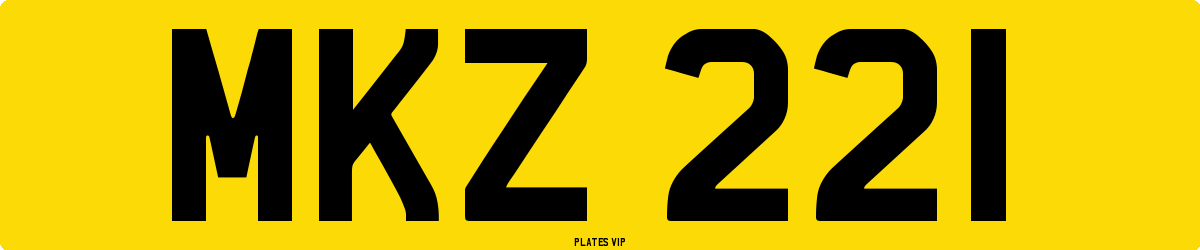 MKZ 221 Number Plate