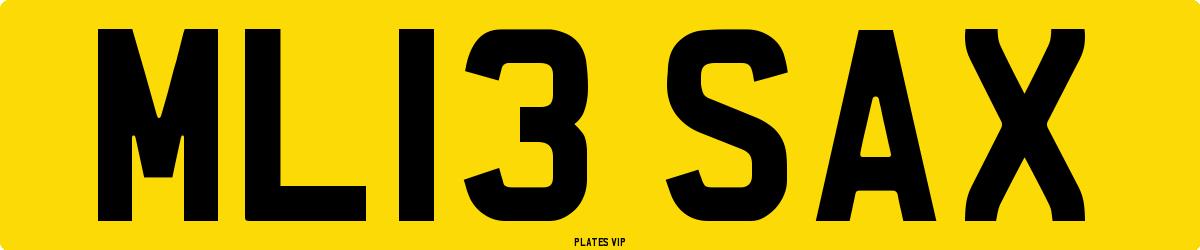ML13 SAX Number Plate