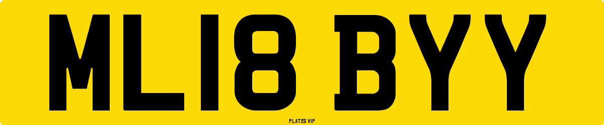 ML18 BYY Number Plate