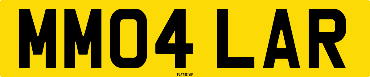 MM04 LAR Number Plate
