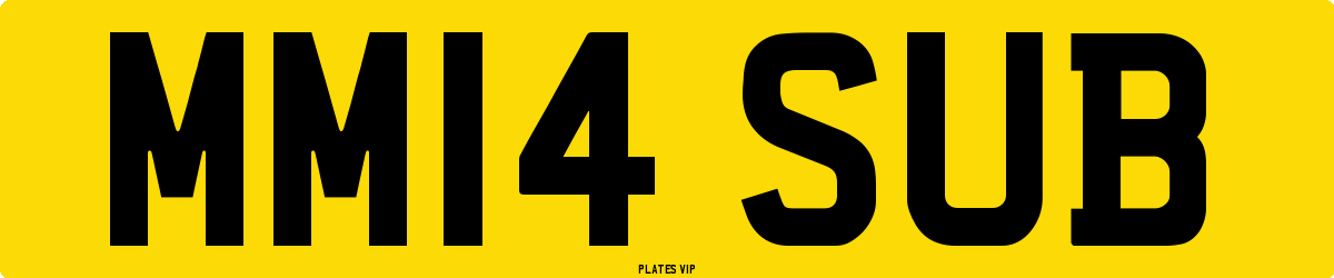 MM14 SUB Number Plate