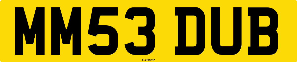 MM53 DUB Number Plate