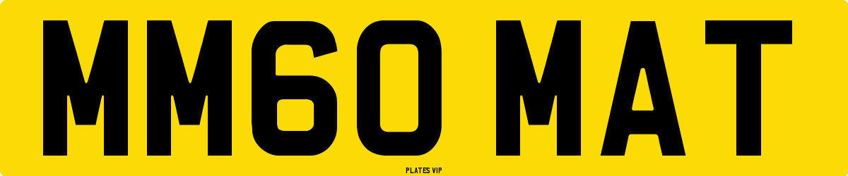 MM60 MAT Number Plate
