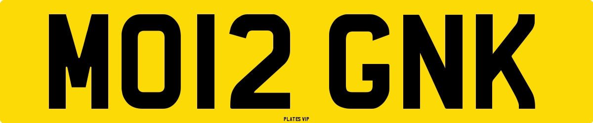 MO12 GNK Number Plate