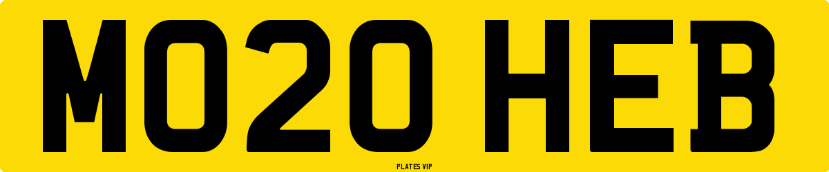 MO20 HEB Number Plate