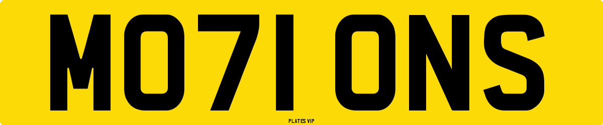 MO71 ONS Number Plate
