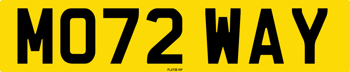 MO72 WAY Number Plate