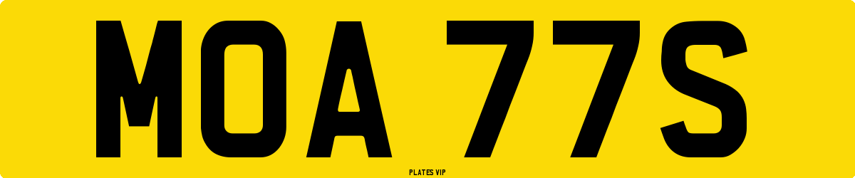 MOA 77S Number Plate