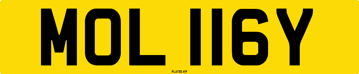 MOL 116Y Number Plate