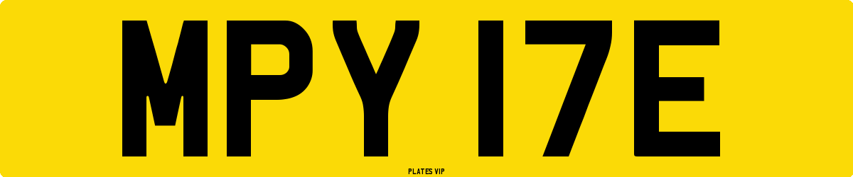 MPY 17E Number Plate