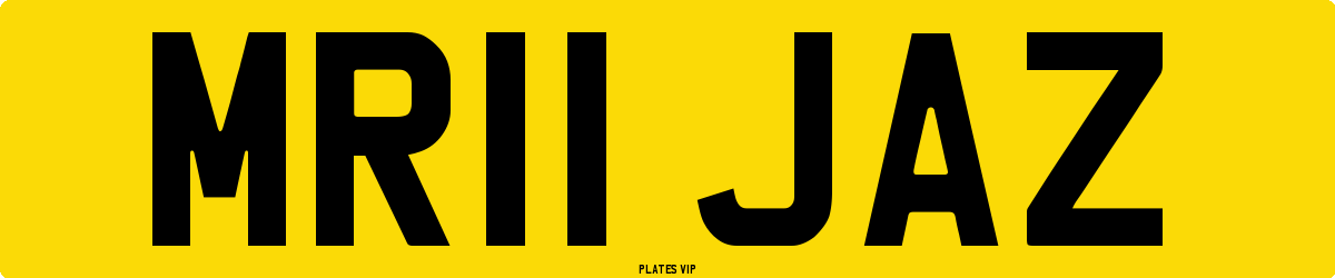 MR11 JAZ Number Plate