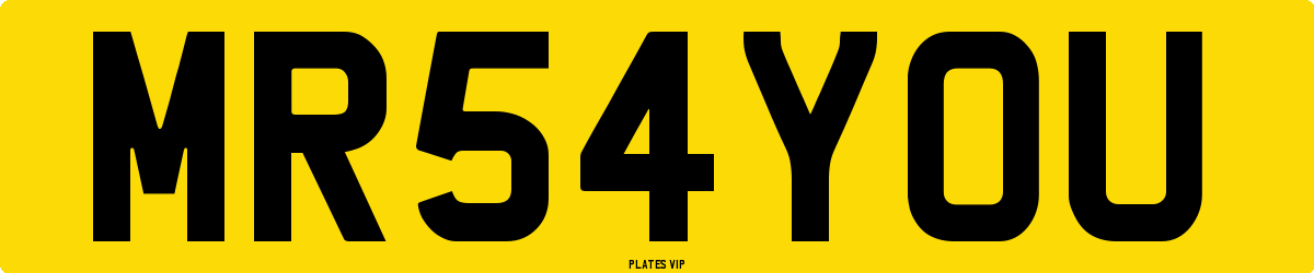 MR54YOU Number Plate