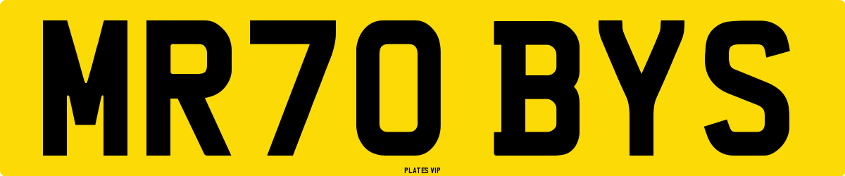 MR70 BYS Number Plate