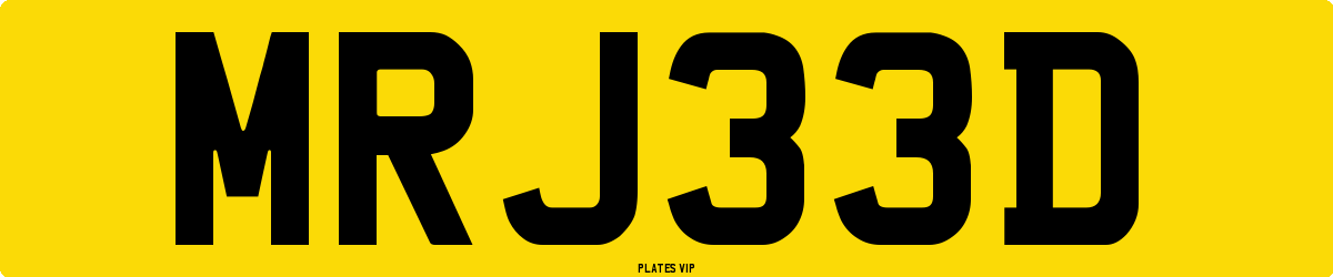 MRJ33D Number Plate