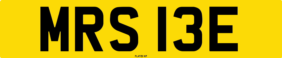 MRS 13E Number Plate