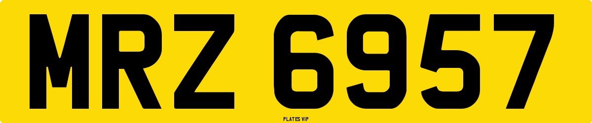 MRZ 6957 Number Plate
