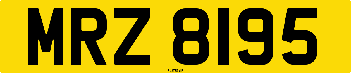 MRZ 8195 Number Plate