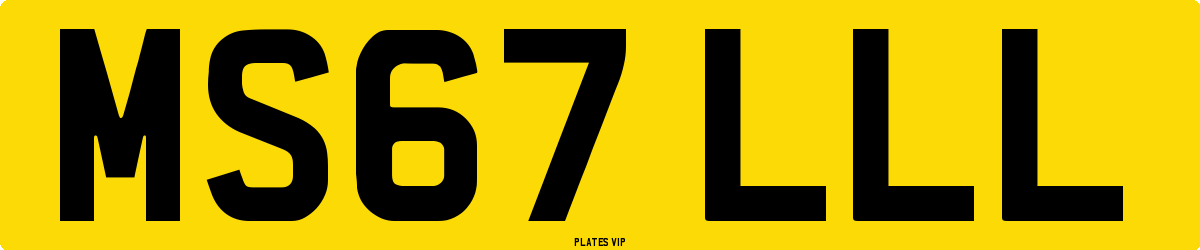 MS67 LLL Number Plate