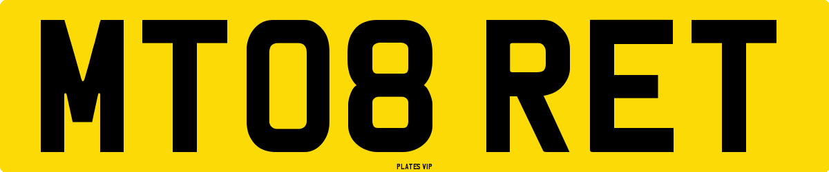 MT08 RET Number Plate