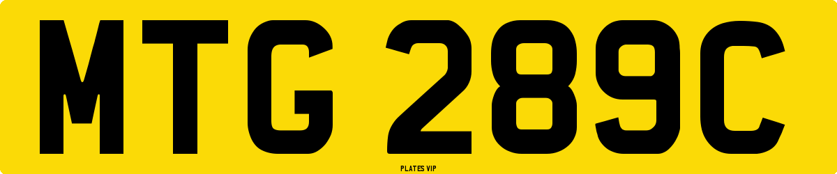 MTG 289C Number Plate