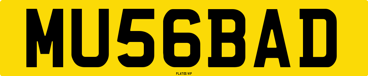 MU 56 BAD Number Plate