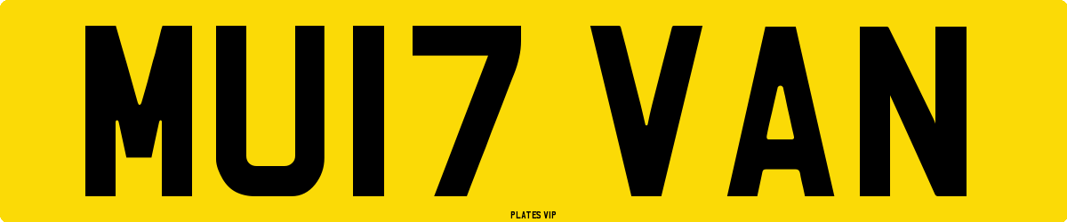 MU17 VAN Number Plate