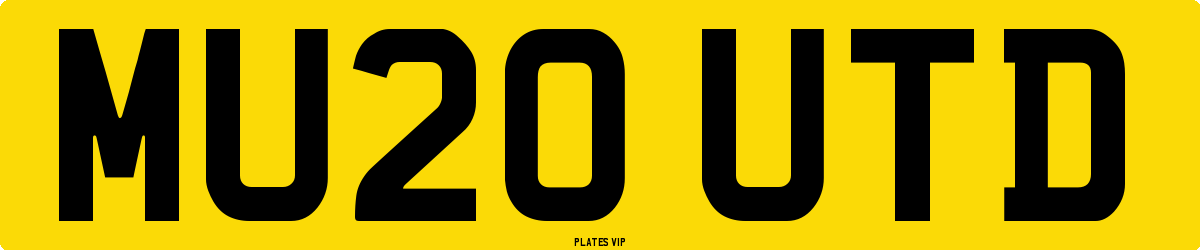 MU20 UTD Number Plate