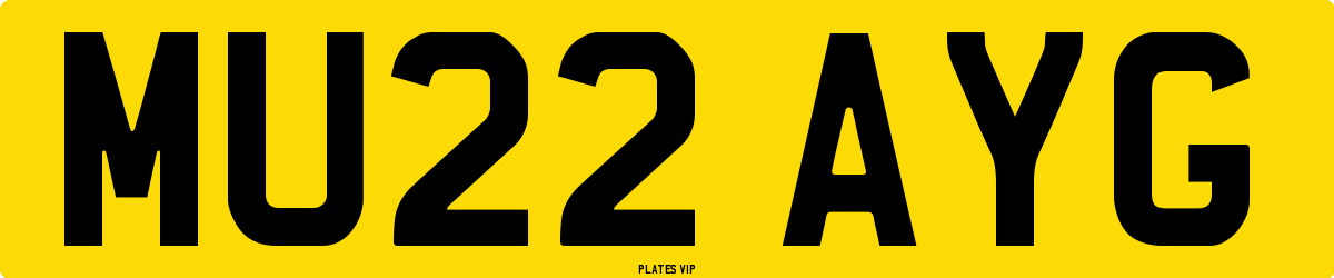 MU22 AYG Number Plate