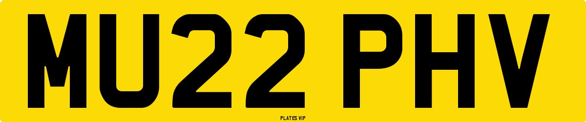 MU22 PHV Number Plate