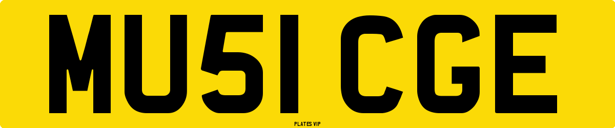 MU51 CGE Number Plate