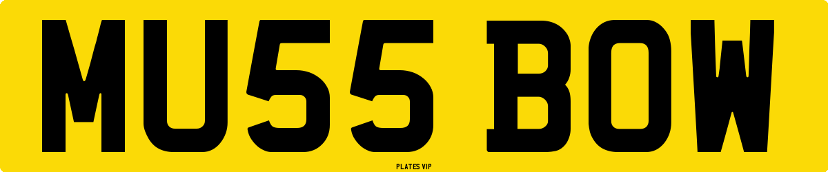 MU55 BOW Number Plate