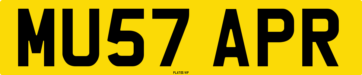 MU57 APR Number Plate