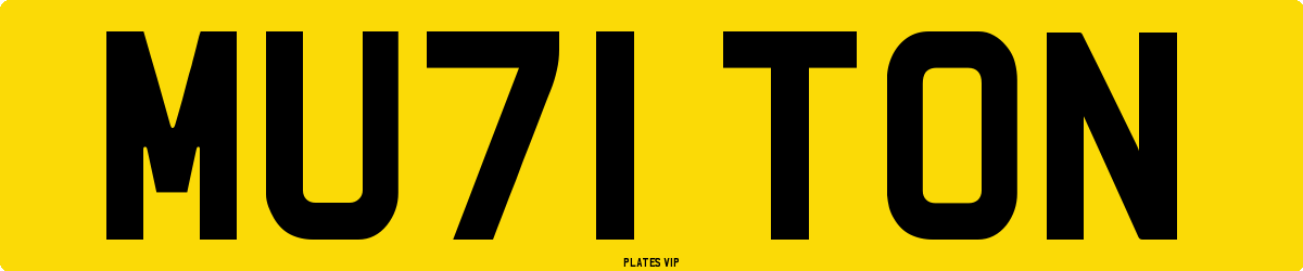 MU71 TON Number Plate