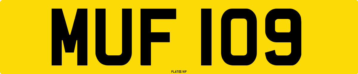 MUF 109 Number Plate