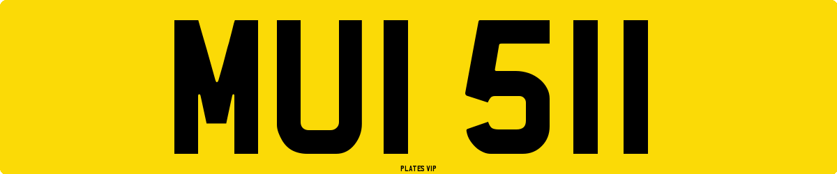 MUI 511 Number Plate
