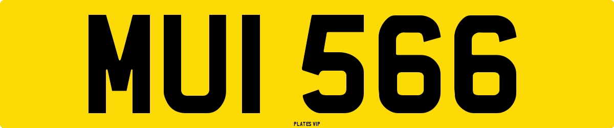 MUI 566 Number Plate