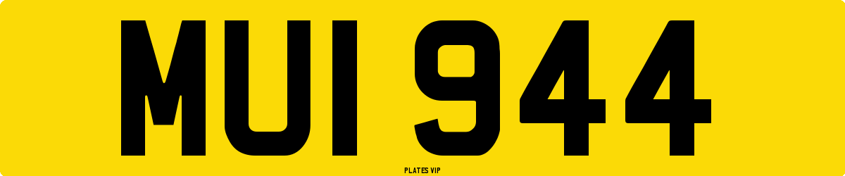 MUI 944 Number Plate