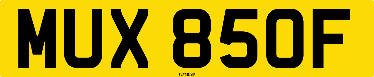 MUX 850F Number Plate