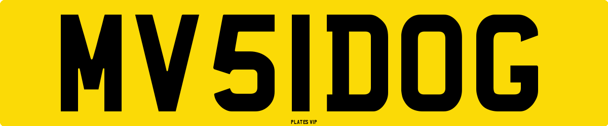 MV 51 DOG Number Plate