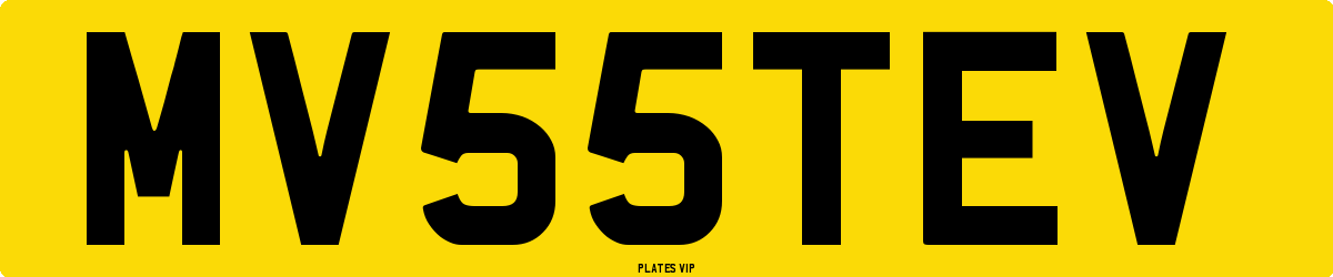 MV 55 TEV Number Plate