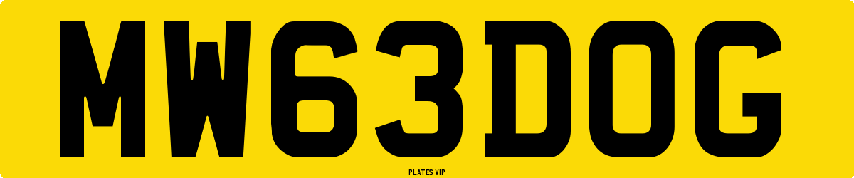 MW 63 DOG Number Plate