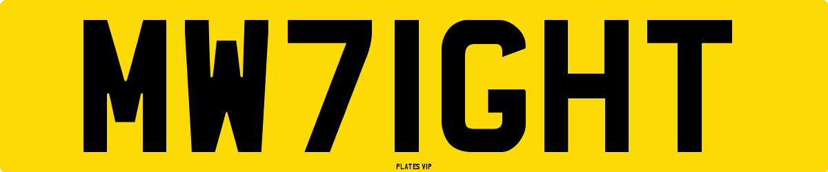 MW71GHT Number Plate