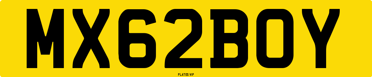 MX 62 BOY Number Plate