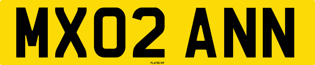 MX02 ANN Number Plate