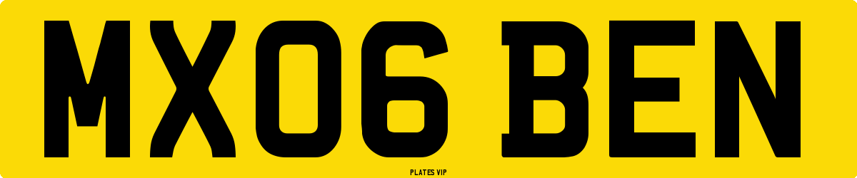 MX06 BEN Number Plate