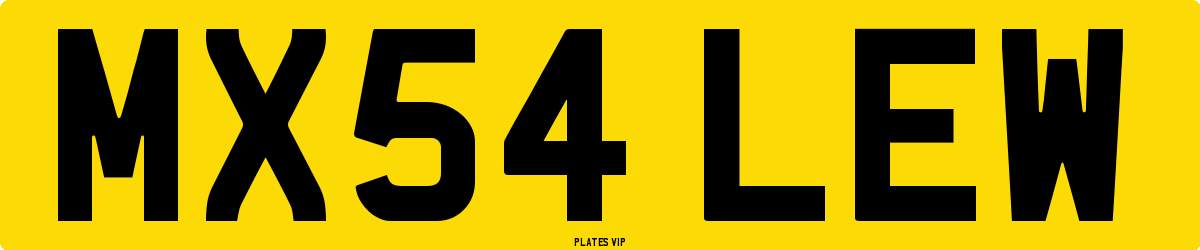 MX54 LEW Number Plate