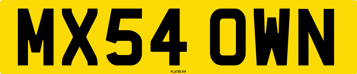 MX54 OWN Number Plate